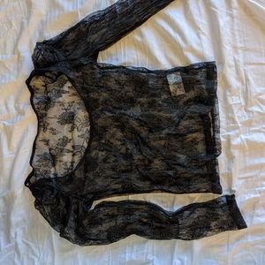 Vintage Y2K lace puff sleeve top